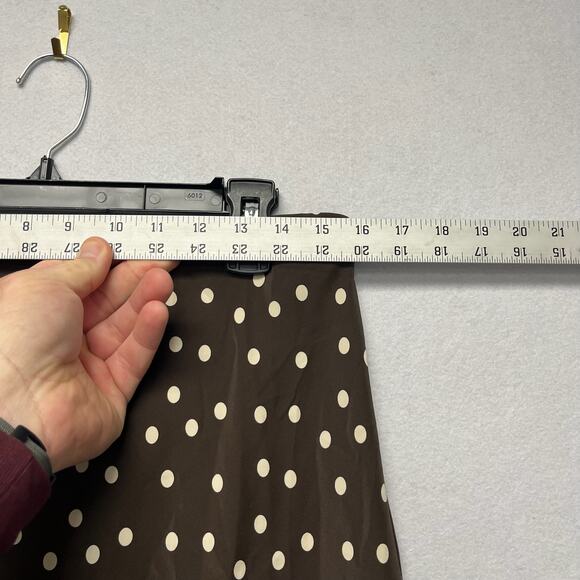 AYR Slip Silk Luxe Silky Charmeuse Delicate Twee Indie Polka Dot Skirt Large - Picture 2 of 8